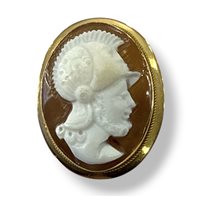 Brooch Mandile 1922 Woman Cammei  in Gold Conchiglia 1MSPC18